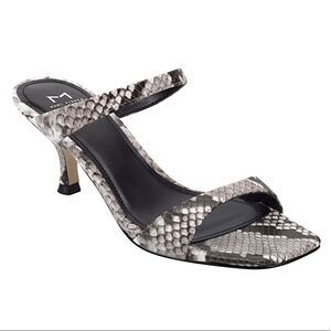 Marc Fisher Ltd. Genia Leather Snake Print Slide Sandal